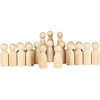 VABNEER 65mm Muñecas de Madera Muñeca sin Terminar Decorativa 20 Piezas Muñeca de Madera Peg Dolls para DIY Manualidad…